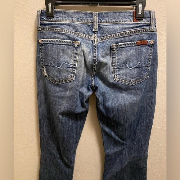 7 For All Mankind Distressed Bootcut Jeans - Picture 4 of 10